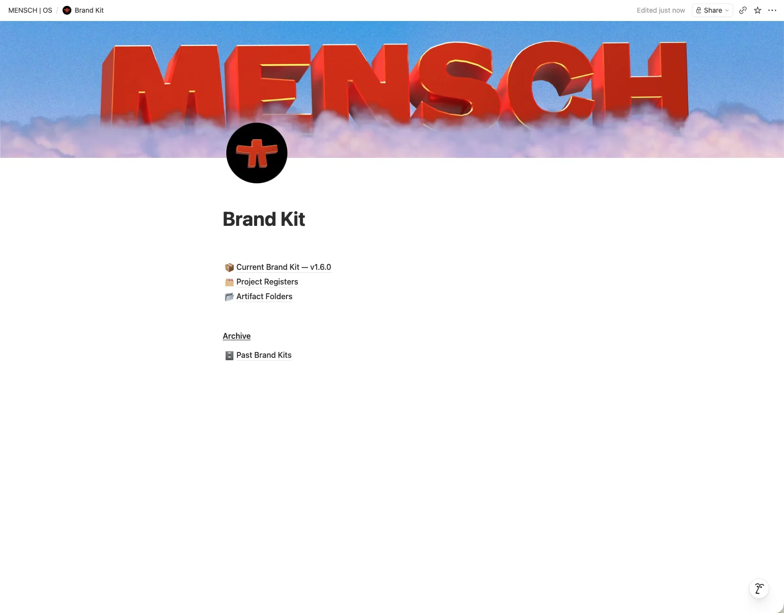 The Brand Kit home page in Notion